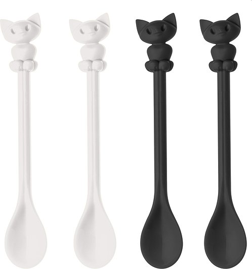 Łyżeczki Happy Spoons Kitty 4 szt. czarno-białe