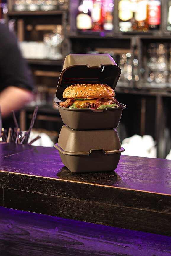 Move Organic Nature Boîte à Burger, pour le transport et le service