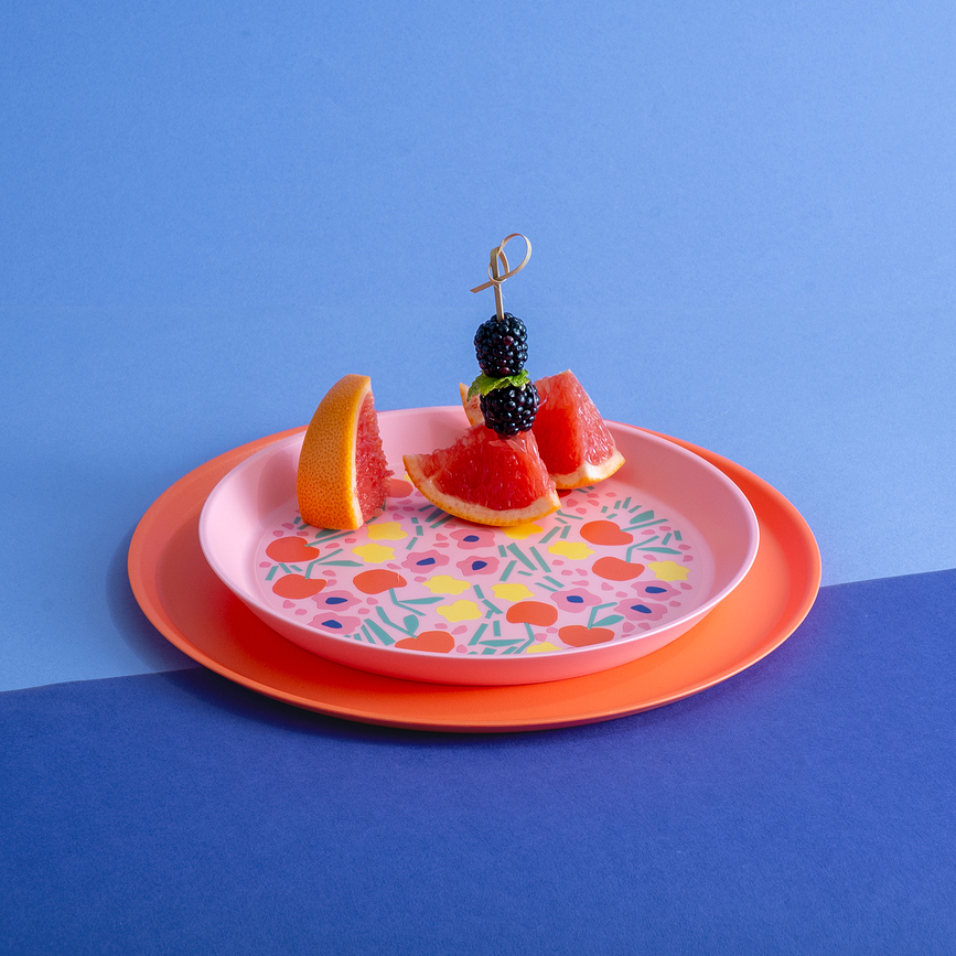 Nora Assiette à Déjeuner à motifs floraux, 20,5 cm, rose