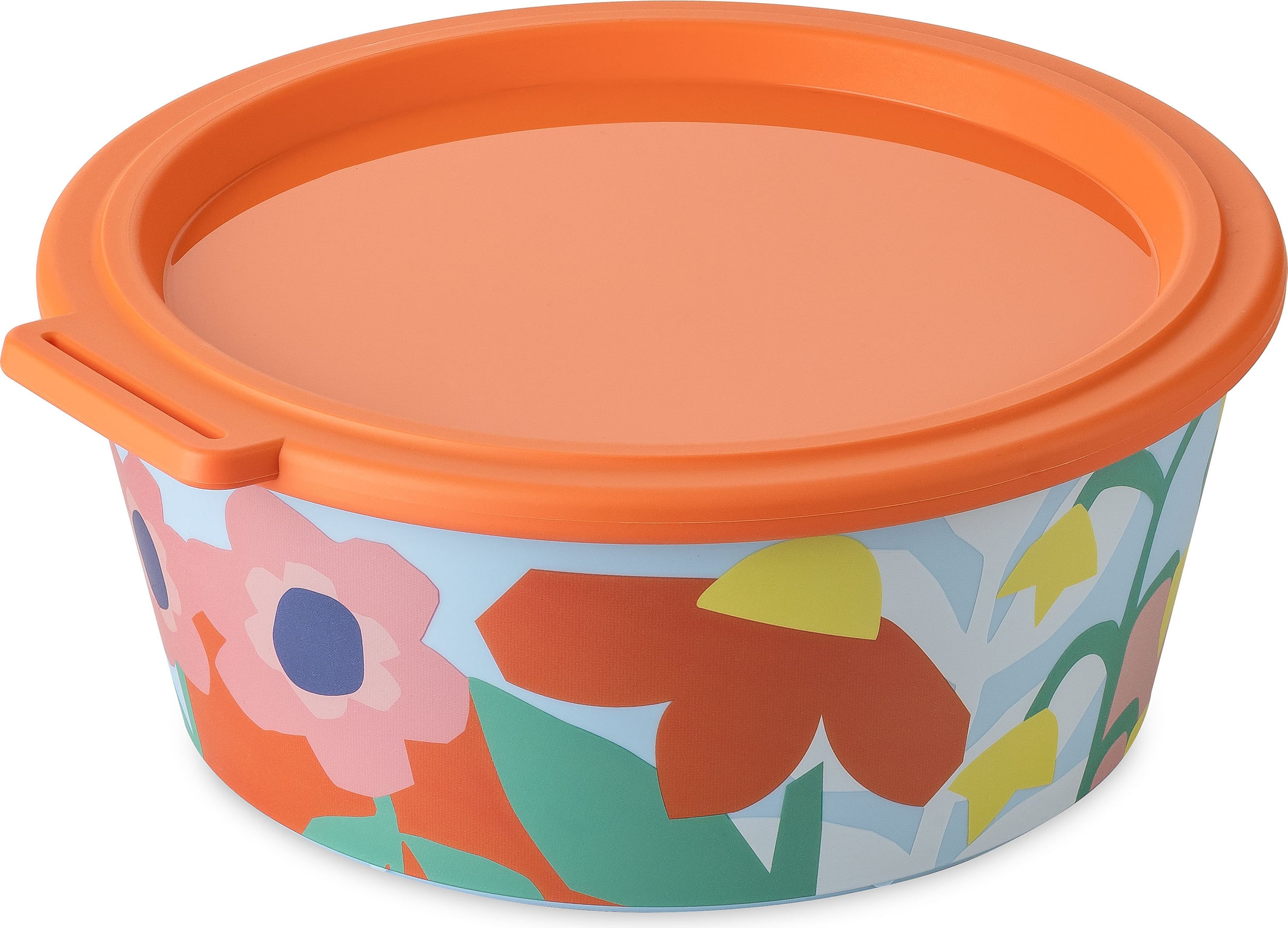 Nora Behälter 1,3 l mit Blumenmuster orangefarben-blau mit Deckel