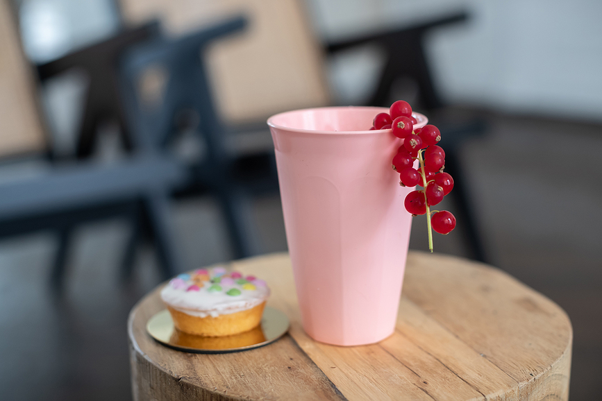 Nora Skodelica v črtastem vzorcu, modro-zelena, velikost L
