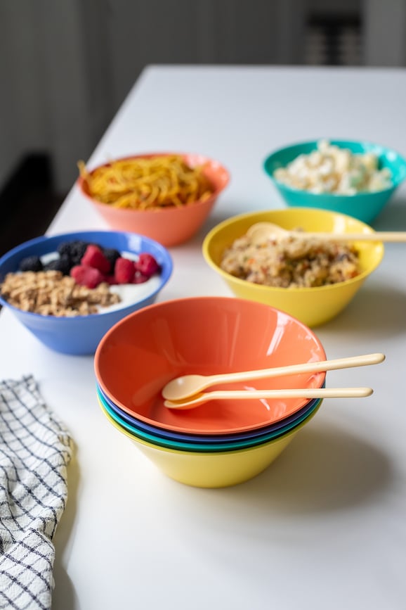 Nora Zdjela prugasta narančasto-ružičasta M