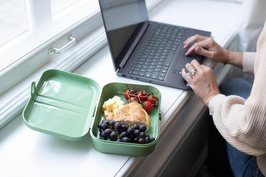 Pascal Organic Boîte à lunch avec compartiment, L, grise