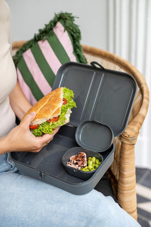 Pascal Organic Boîte à lunch avec compartiment, L, grise