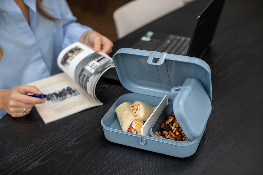 Pascal Organic Boîte à lunch avec compartiment, L, grise