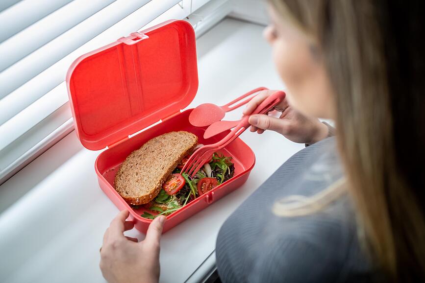 Pascal Organic Boîte à lunch avec compartiment, L, grise