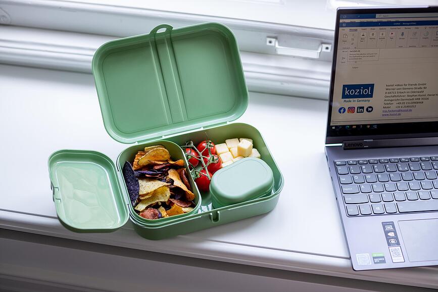 Pascal Ready Organic Boîtes Repas avec couverts, sable, Set 4 pièces