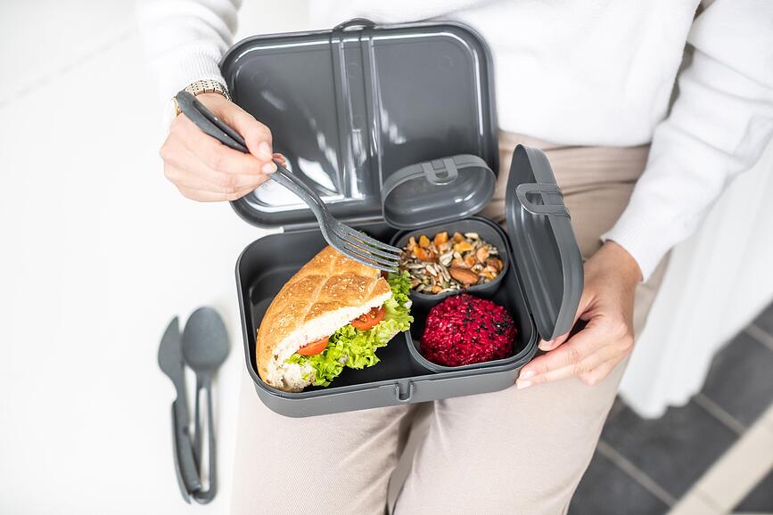 Pascal Ready Organic Posude za ručak s priborom za jelo pješčane Set od 4 dijela