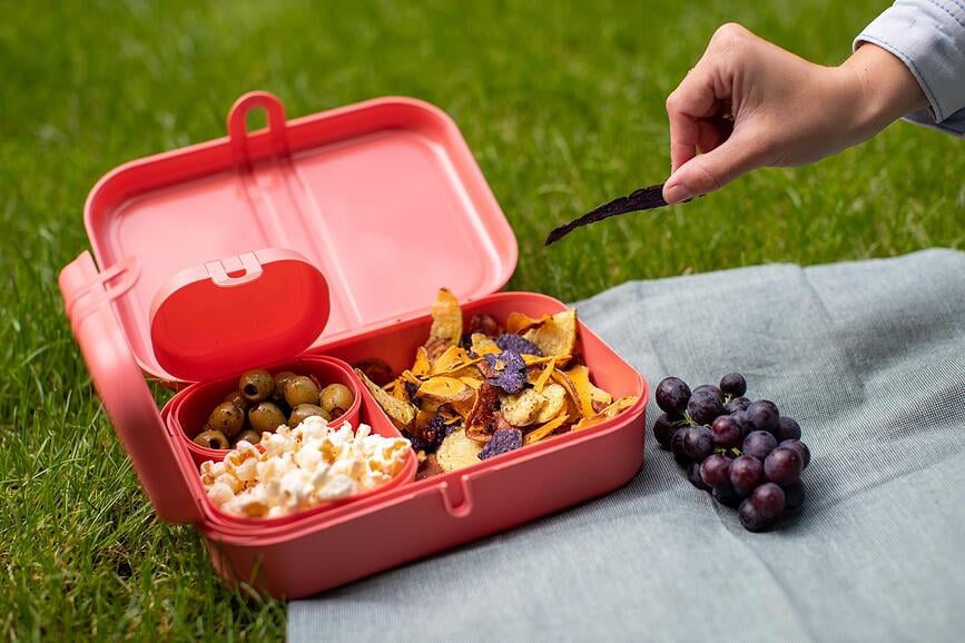 Pascal Ready Organic Posude za ručak s priborom za jelo pješčane Set od 4 dijela