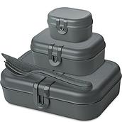 Pascal Ready Organic Lunchboxes grey with cutlery 4 el.