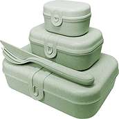 Pascal Ready Organic Lunchboxy zielone ze sztućcami 4 el.