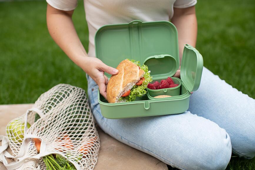 Pascal Ready Organic Δοχεία Φαγητού με μαχαιροπίρουνα, αμμώδη, 4 τμχ