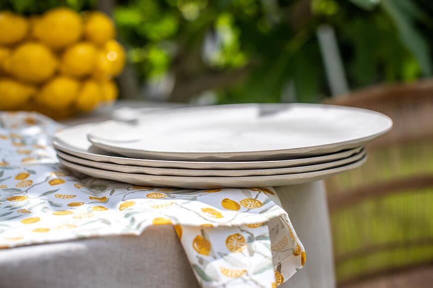 Platos Club Organic Nature, 26 cm, gris, 4 unidades