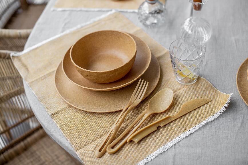 Platos Club Organic Nature, 26 cm, gris, 4 unidades