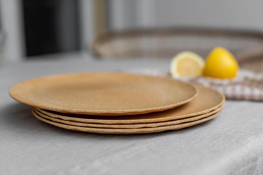 Platos Club Organic Nature, 26 cm, gris, 4 unidades