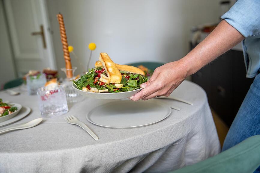 Platos de Desayuno Connect Organic Nature, verdes, Pack de 4 unidades