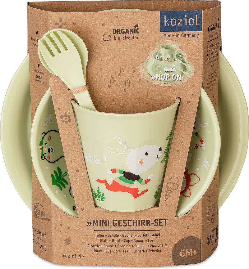 Set de Alimentación Infantil Hop On At Home, pistacho, Set de 5 piezas