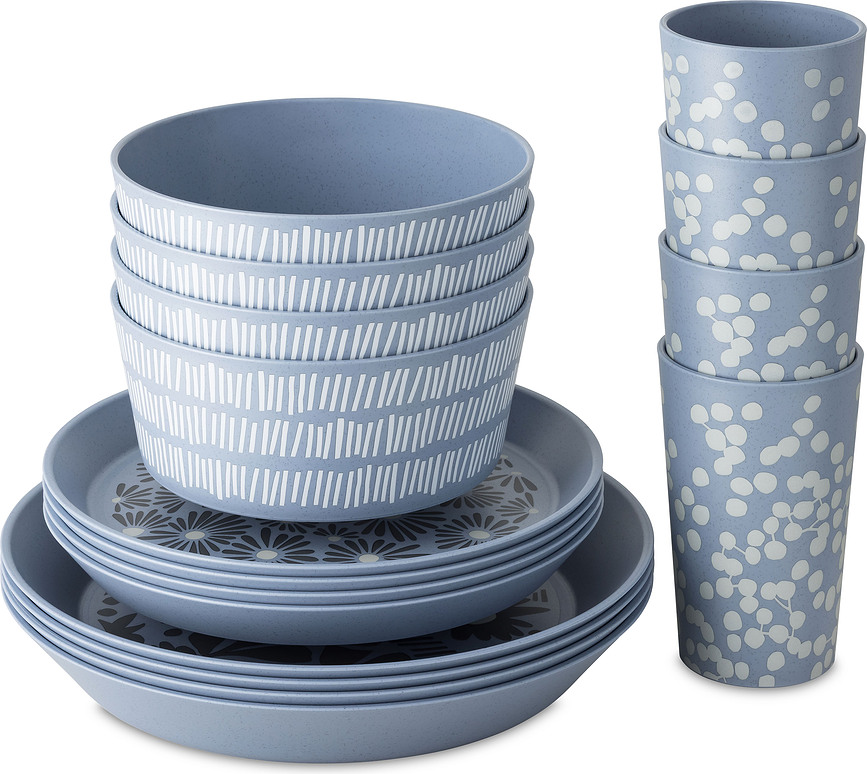 Set de vajilla Blomster, 16 piezas