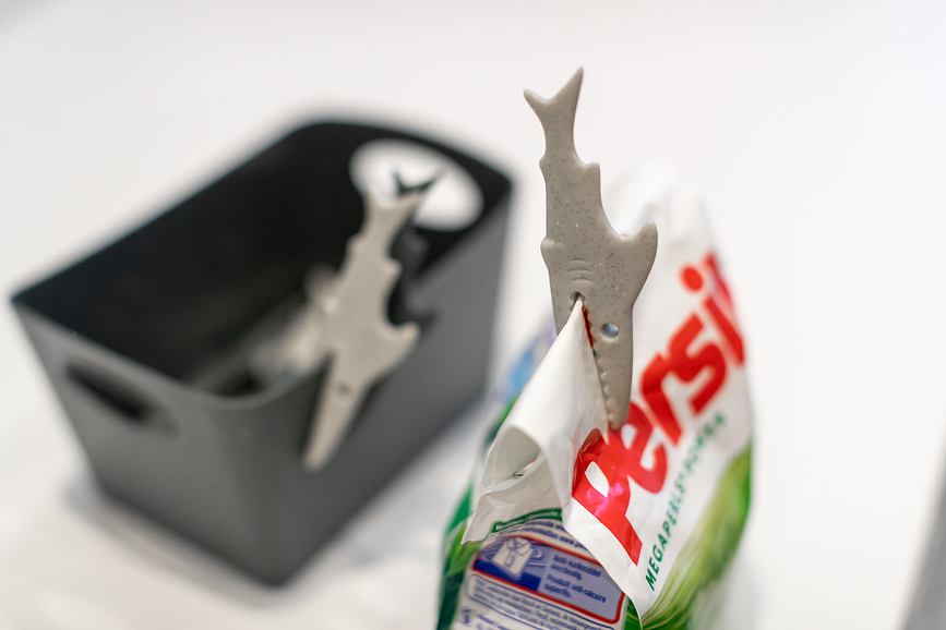 Sharky Recycled Κλιπ για Σακούλες Τροφίμων, γκρι και μπεζ, 20 τμχ