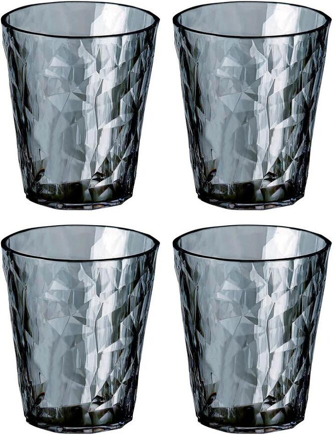 Tasses Club No. 1 250 ml, gris transparent, lot de 4