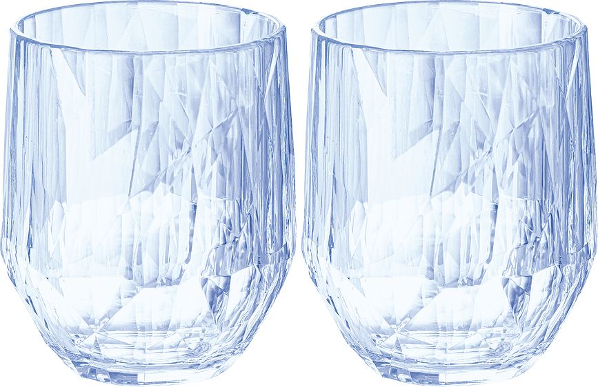 Tasses Club No. 24 300 ml, bleu transparent, lot de 2