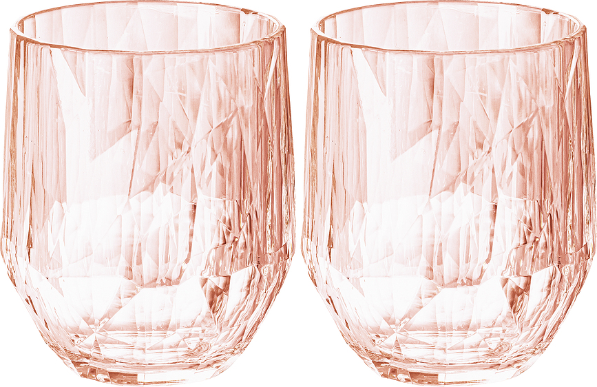 Tasses Club No. 24 300 ml, rose transparent, lot de 2