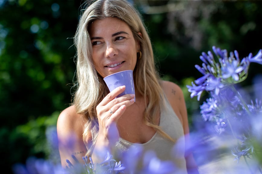 Taza Nora S, azul pastel