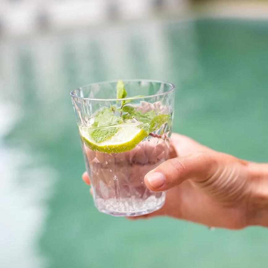 Tazas Club No. 1 250 ml, rosa transparente, 4 unidades