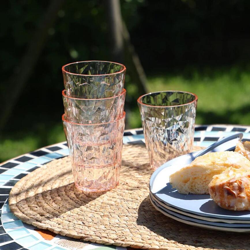 Tazas Club No. 1 250 ml, rosa transparente, 4 unidades