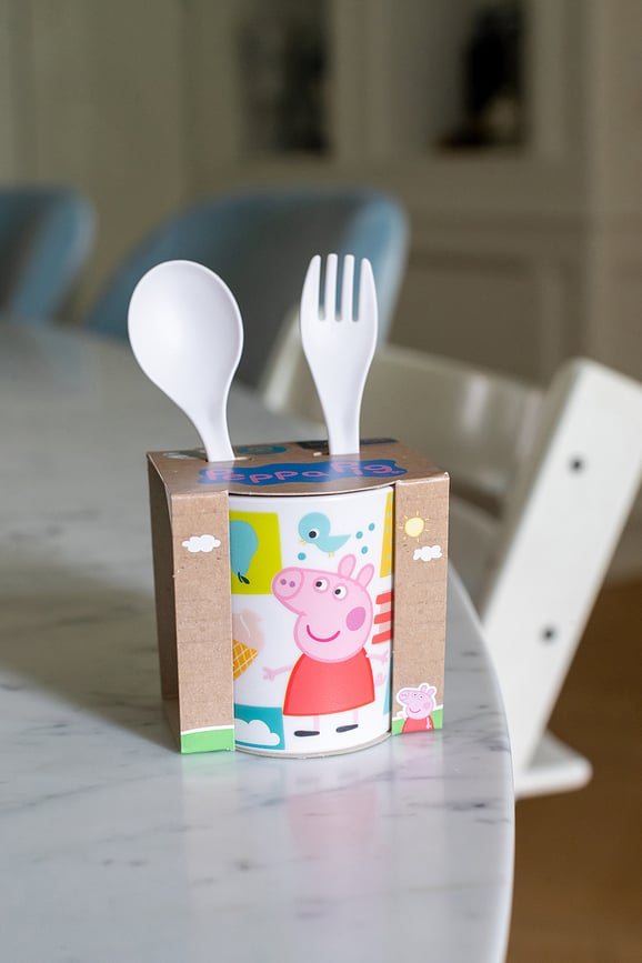 Taza infantil Easy Eater Patrulla Canina, con cubiertos, Set de 3 piezas