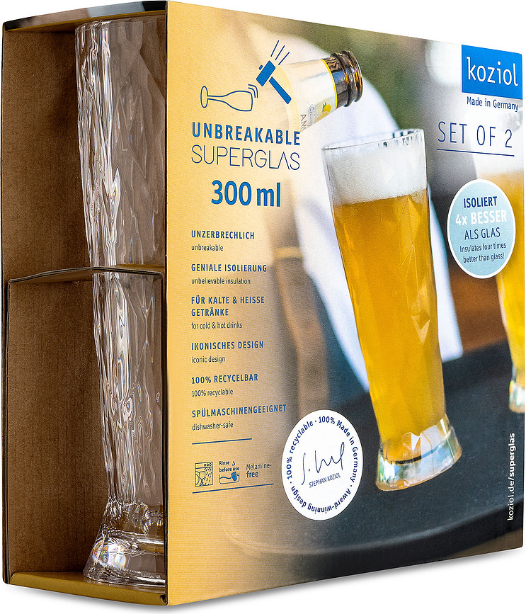 Vasos de cerveza Superglas Club No.10, Pack de 2 unidades