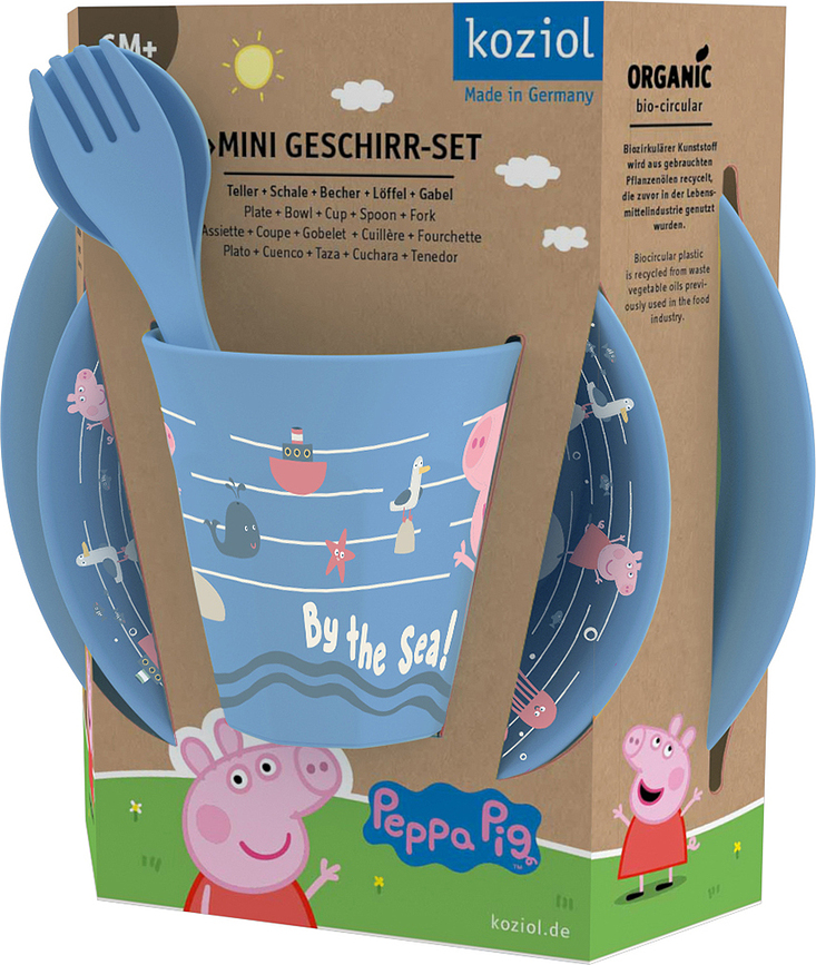 Waves at home Παιδικό Σετ Φαγητού Peppa Pig, μπλε, 5 τμχ