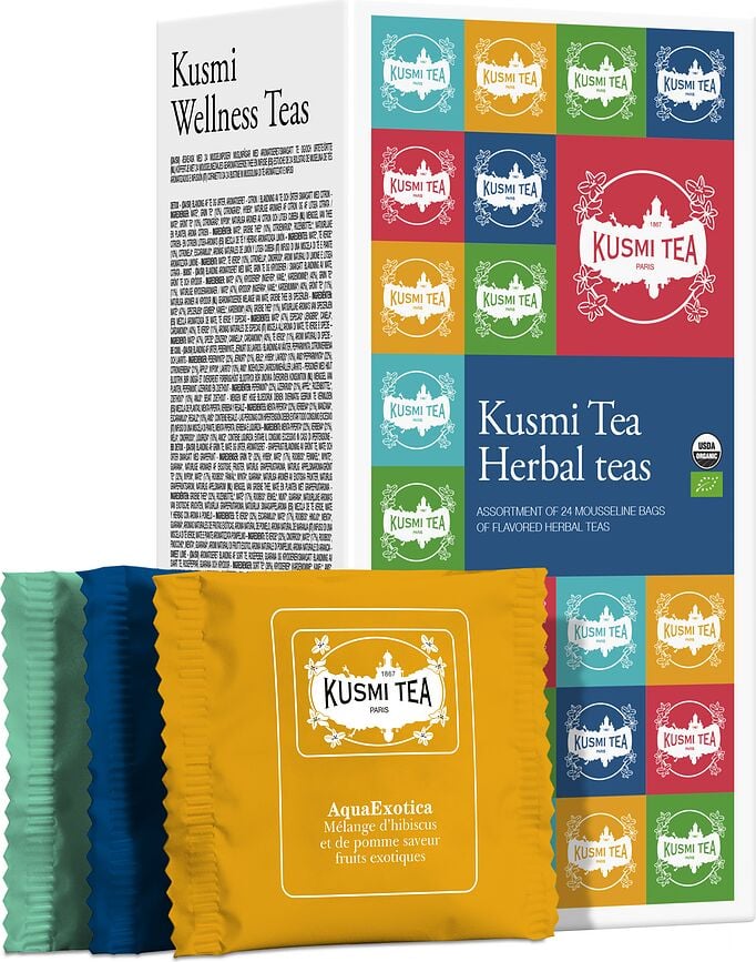 Bio tējas komplekts Kusmi Herbal paciņās 24 gab.