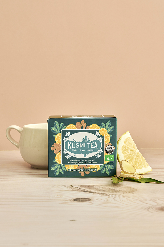 Βιολογικό έγχυμα βοτάνων Mate Ginger Lemon σε μουσελίνες φακελάκια, 20 τμχ