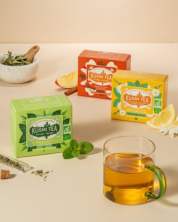 Té orgánico de Verbena y Menta, en bolsitas de muselina, 20 unidades