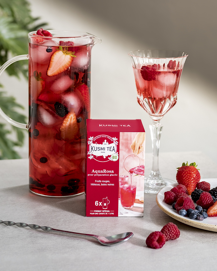 Té de Frutas AquaRosa, sin teína, 6 bolsitas grandes