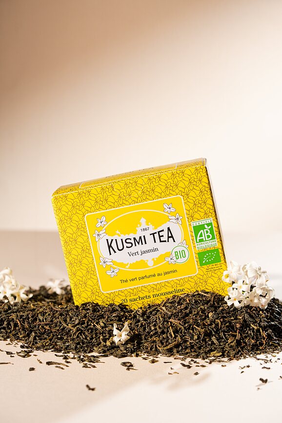 Jasmine Green Tea Thé Vert au jasmin, en sachets de mousseline, Lot de 20