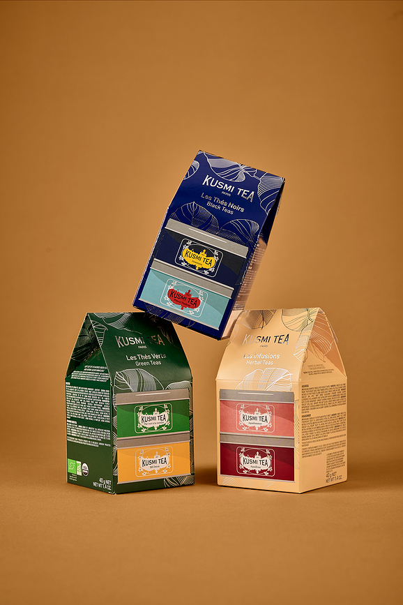 Kusmi AquaRosa & AquaSummer Miniatures Coffret d'Infusions fruitées et aux herbes, biologiques, Lot de 2