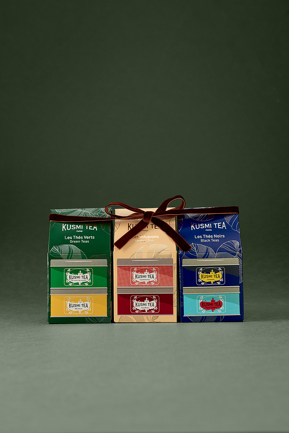 Kusmi AquaRosa & AquaSummer Miniatures Coffret d'Infusions fruitées et aux herbes, biologiques, Lot de 2