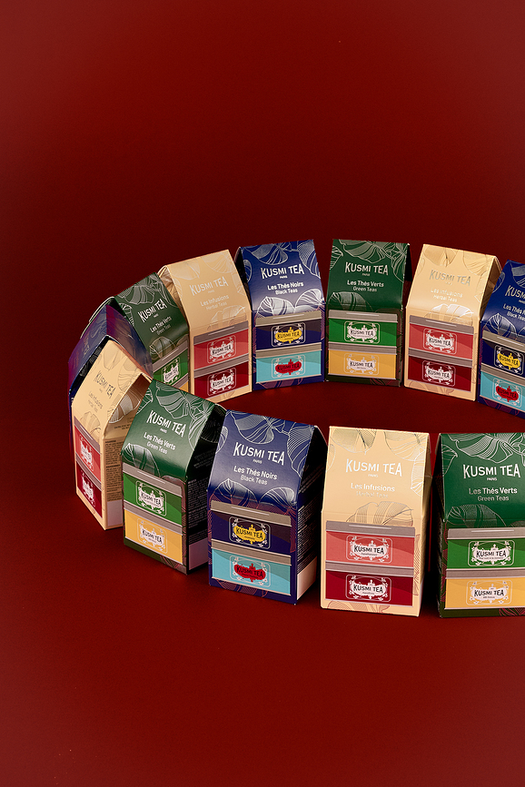 Kusmi AquaRosa & AquaSummer Miniatures Coffret d'Infusions fruitées et aux herbes, biologiques, Lot de 2