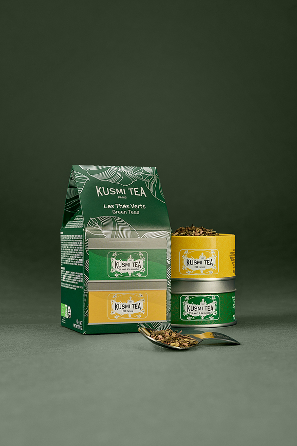 Kusmi BB Detox & Spearmint Miniatures Coffret de Thés Verts, biologique, Lot de 2