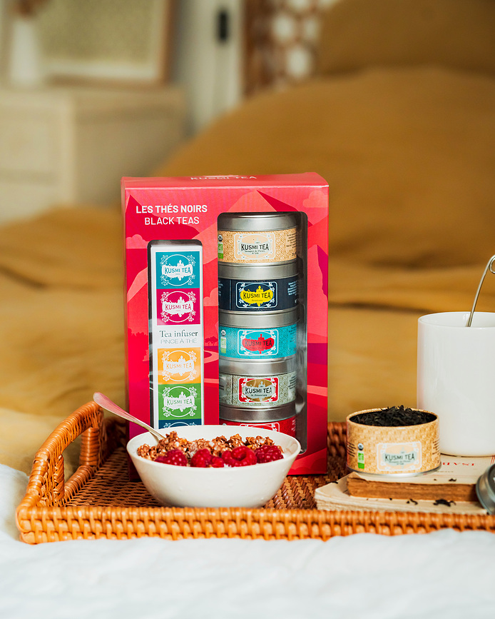 Kusmi Black Σετ βιολογικών Τσαγιών, με εγχυτήρα, 5 τμχ