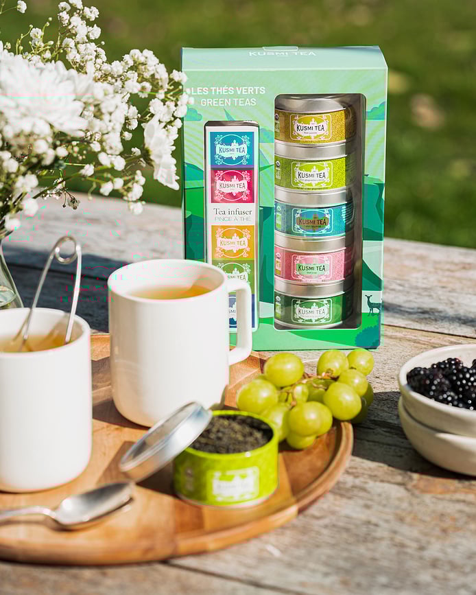 Kusmi Green Set de Thés bio, avec infuseur, Set 5 pièces