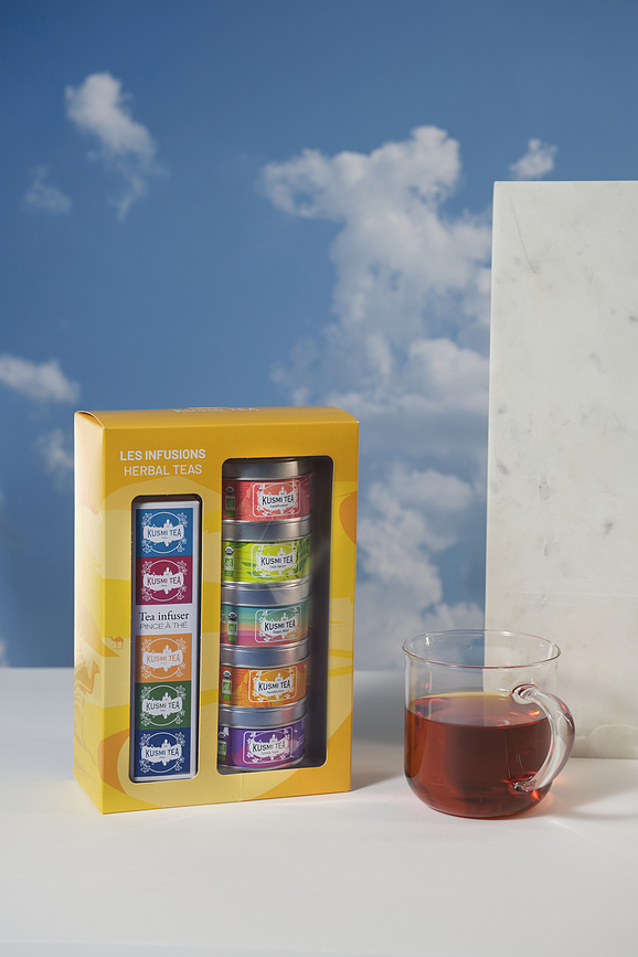 Kusmi Herbal Coffret d'Infusions biologiques, avec infuseur, Set 5 pièces
