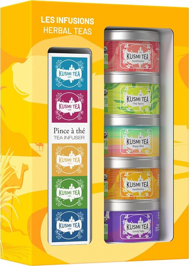 Kusmi Herbal Set bio čajeva s infuzerom 5 kom.