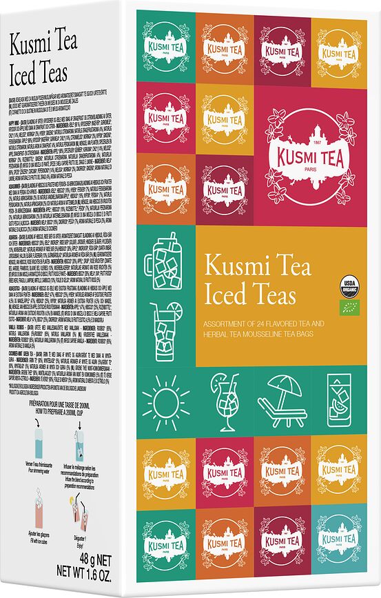 Kusmi Iced Teas Bio čajni set v vrečkah, 24 kosov