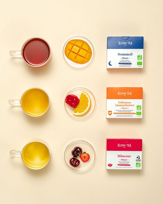 Kusmi Ritual Assortiment de Thés biologiques en sachets, Lot de 24