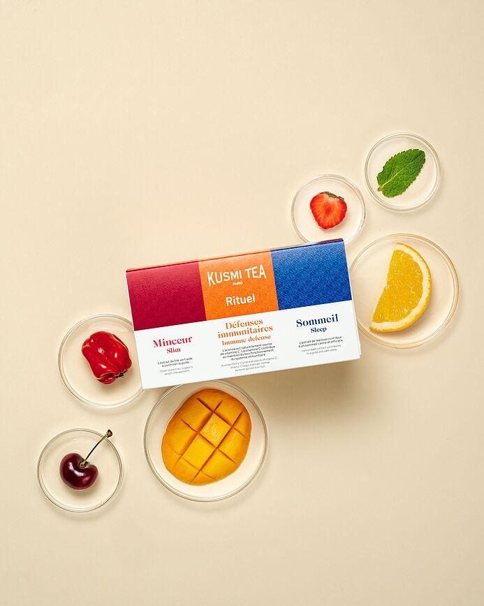 Kusmi Ritual Assortiment de Thés biologiques en sachets, Lot de 24
