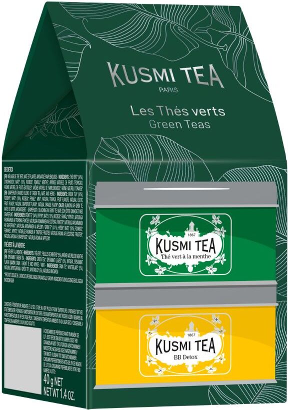 Kusmi Teeset Miniaturen, Bio Grüntee BB Detox & Spearmint, 2 St.