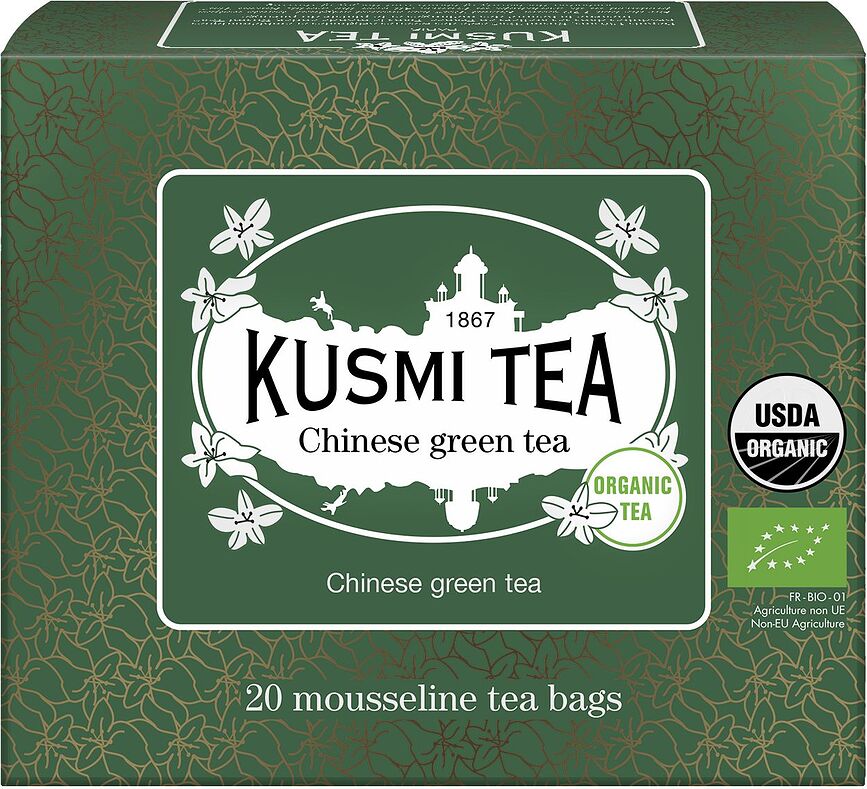 Organic Chinese Green Tea Zeleni čaj, bio, v muslin vrečkah, 20 kosov